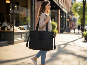 Borsa Tote Oxford Impermeabile da Donna, Colore Unico, Chiusura con Cerniera, per Uso Quotidiano, Adatta a Tutte le Stagioni - Product Image 2
