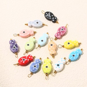 จี้รูปปลาเซรามิก |   ลูกปัดเซรามิกลายจุดหลากสีสันและจี้สแตนเลสเคลือบ PVD 18K สำหรับทำเครื่องประดับ DIY - Product Image 5