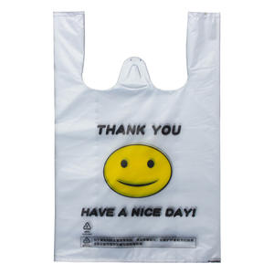 Sacs en plastique épais pour t-shirts Yiwu, sacs de courses jetables à motif Smiley pour supermarchés et fruits à emporter - Product Image 1