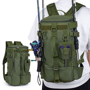Sac de sport pour homme tendance, multifonctionnel, grande capacité, sac de pêche, rangement, randonnée en plein air, sac à dos tactique - Product Image 1