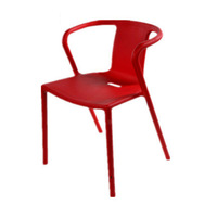 Chaise de salle à manger minimaliste en PP légère avec accoudoirs, empilable, pour la maison, les cafés, les loisirs en plein air