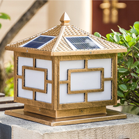 Lampes solaires de jardin modernes européennes à LED, étanches, en aluminium, pour éclairage paysager, piliers solaires, fourniture d'usine