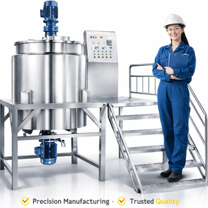 Machine de fabrication de crème cosmétique et de shampoing en acier inoxydable de 500 L, avec agitateur chauffant électrique et réservoir de mélange - Product Image 4