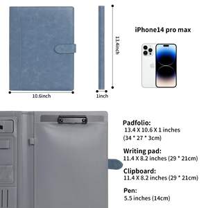 Cartella Portadocumenti A5 in Pelle con Chiusura Magnetica, Portablocco Rimovibile, Porta Carte, Supporto <span class=keywords><strong>per</strong></span> Telefono/<span class=keywords><strong>Tablet</strong></span>, 80 Fogli - Product Image 3