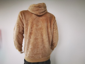 Customized Furry Sherpa Beige <strong>Hoodie</strong> Factory Made Latest Design Embossed <strong>Teddy</strong> <strong>Hoodie</strong> - Product Image 6
