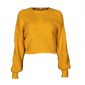 2021 fornitore Pullover primaverile maglione lavorato a maglia <span class=keywords><strong>Cardigan</strong></span> da donna a sbuffo lungo manica a pipistrello spesso maglione corto <span class=keywords><strong>Sexy</strong></span> in Cashmere - Product Image 6