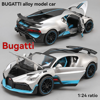 Coche de Metal Fundido a Presión a Escala 1:24, Bugatti DIVO con Sonido y Luz, Modelo de Coche de Juguete con Retroceso, Adorno Decorativo, Modelo de Supercoche