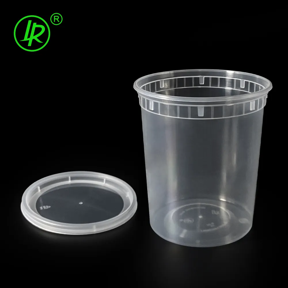 Imballaggio per alimenti da asporto contenitore per zuppa trasparente contenitore per alimenti da asporto in plastica contenitori per gastronomia con set di coperchi ermetici