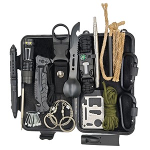 Kit d'outils de survie multifonctionnel pour le camping, équipement d'urgence pour l'extérieur, compact en acier inoxydable 21x11.5x6cm - Product Image 2
