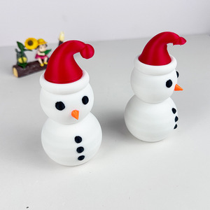 Statuetta di pupazzo di neve natalizio in resina modellata da 4-4,9 pollici, decorazione per interni, regalo natalizio, ornamento da scrivania - Product Image 2
