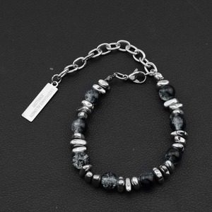 Hot Selling Simple Retro Design Hematite <b>Beaded</b> <b>Bracelet</b> Titanium Steel Temperamental Women's <b>Bracelets</b> Trendy Jewelry Wholesale - Product Image 3