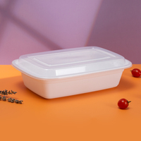 Contenedores Rectangulares Desechables de Plástico PP para Alimentos, Aptos para Microondas, Envases para Llevar