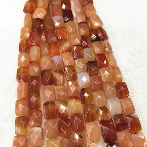 Großhandel 20cm/str Wirklich Stein Perlen 8 mm X 11 mm Platz Faceted Perlen Natur Tiger Eye Grün jade Amethyst Rose Quarz