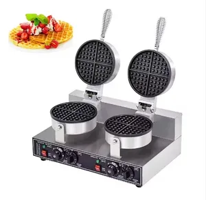 Kitchen Equipment Double Commercial Electric Waffle Making Maker Machine Waffle Baker Factory Snack making