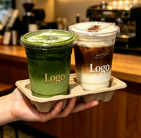 Gobelets jetables en plastique PET personnalisables avec logo, sans BPA, pour boissons froides, fêtes, mariages, à emporter, pour bubble tea/café glacé