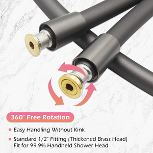 High Pressure Resistant Gunmetal Anti-Slip <strong>Silicone</strong> Shower Hose with <strong>Flexible</strong> Anti Kink Body for Home Showers - Product Image 2