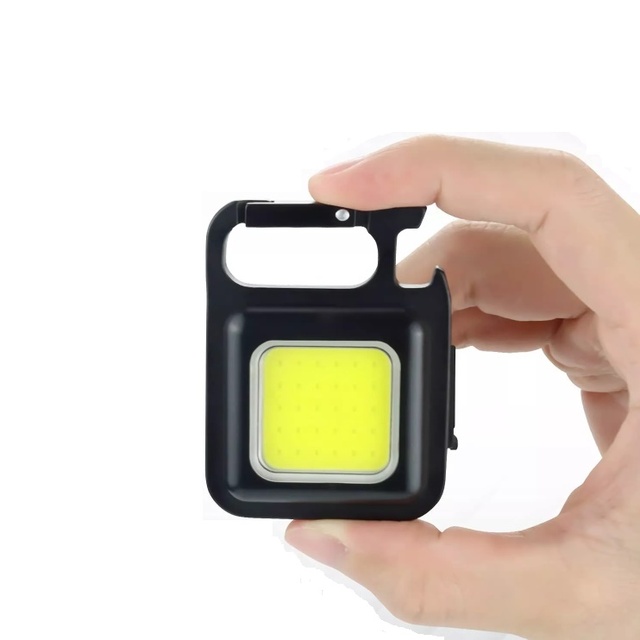 EDC Aluminum Carabiner Mini Multifunctional Torch LED COB Flashlight for Outdoor Camping & Keychain Use Aluminum Alloy Body
