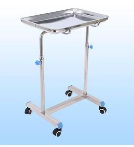 Chariot de support de plateau d'hôpital d'acier inoxydable de barre simple et double chariot d'outils d'instrument vétérinaire réutilisable pour le théâtre d'opération - Product Image 4
