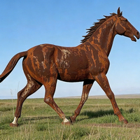 Sculpture de jardin moderne en acier corten de grande taille, statue de cheval grandeur nature, marque Xinyesheng, personnalisable pour la décoration paysagère extérieure