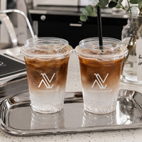 Fabricant de gobelets 12oz 16oz 32oz avec logo personnalisé imprimé, gobelets jetables transparents en PET PP PLA pour thé à bulles Boba et café, avec couvercle