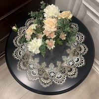 Nappe circulaire double couche en dentelle de style coréen TaiGen, modèle de nappe de table, petit set de table circulaire à motif géométrique pour usage domestique