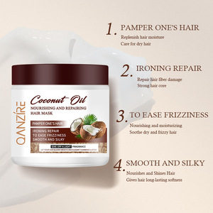 Masque capillaire à la noix de coco 500 ml avec <span class=keywords><strong>acide</strong></span> <span class=keywords><strong>hyaluronique</strong></span>, réparateur pour cheveux secs, après-shampoing à l'huile de coco, crème lissante pour cheveux - Product Image 3