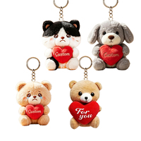 Porte-clés en peluche mini ours cœur d'amour, populaire et tendance, idéal pour sac à dos et cadeau