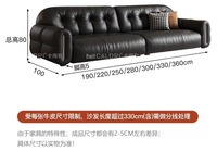 Foshan Style minimaliste italien haut de gamme noir rangée droite première couche cuir de vachette Art canapé meubles décoration de la maison Agent