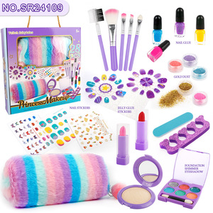 Accessoires de maison de poupée en plastique pour petite fille, sac à main de <span class=keywords><strong>maquillage</strong></span> scintillant et jouets de déguisement - Product Image 3