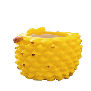 Pot de fleurs pour plantes succulentes, en céramique respirante, motif fruit de durian, poterie rustique créative, décoration simple, jardinière verte - Product Image 6