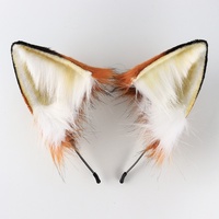 Ensemble de costumes de zootopie Nick Fox fait à la main, oreilles d'animaux mignons, bandeau d'oreille et queue de renard, accessoires fabriqués à partir de fausse fourrure