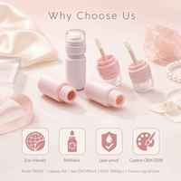 Tube de brillant à lèvres vide personnalisé ISMAN 4 ml à double embout avec applicateur en silicone, flacon transparent en plastique, emballage cosmétique, vente en gros personnalisée