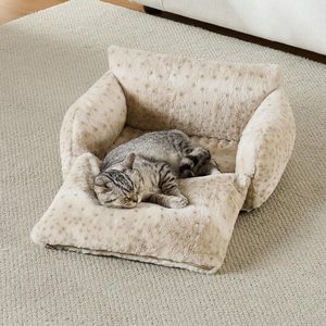 Cat <strong>Bed</strong> Fluffy Plush Double-Layer Soft Pet Couch Orthopedic Sofa Nest <strong>Beds</strong> for Small Cats and <strong>Dogs</strong> - Product Image 2
