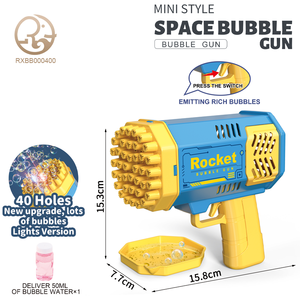 Súng tạo bong bóng điện 40 lỗ tự động, kiểu bazooka vũ trụ, dành cho trẻ em, tiệc cưới, ngoài trời, đồ chơi bong bóng nhựa - Product Image 3