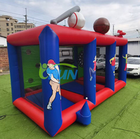 Jeu de défi sportif gonflable directement de l'usine avec des zones de baseball, de basketball et de fléchettes pour les événements et le plaisir familial