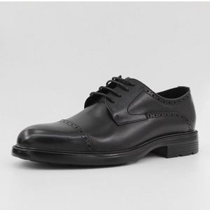 Chaussures de bureau en cuir respirantes à lacets pour hommes, style décontracté et professionnel, bout carré, collection Printemps-Été, de luxe, de marque, en promotion - Product Image 6