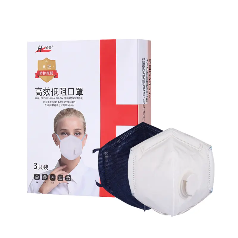 Özelleştirilmiş katlanır toz endüstriyel sınıf güvenlik Anti toz solunum valfi ile N95 maske