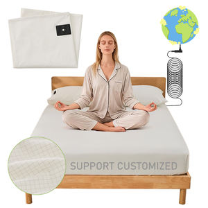 UK All Size 15% Silver EMF Shielding <strong>Fitted</strong> Grounding Bed <strong>Sheets</strong> With Grounding Cord for Mood Enhancement with OEKO Certified - Product Image 1