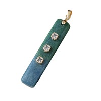 Pendentif rectangulaire unique teinté dégradé, plaqué or, micro-incrusté de zircon, pierre naturelle, breloques DIY pour colliers et boucles d'oreilles