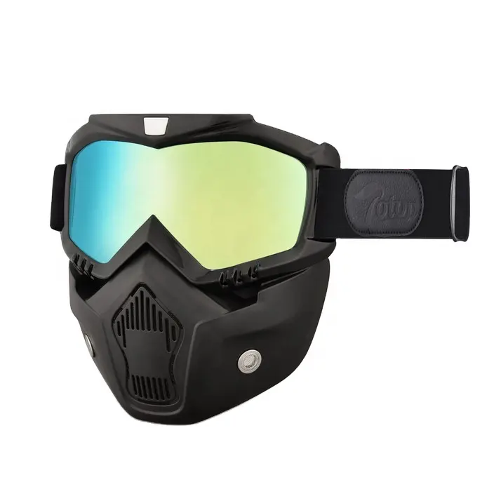 Zilead — lunettes De sécurité UV400 pour moto, masque pour le menton, lunettes De Motocross, à Double objectif, Anti-rayures et impact