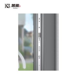 Portes d'entrée de sécurité de style villa en aluminium avec transfert de grain de bois sculpté en 3D Rogenilan - Product Image 3