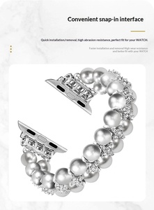Correa de Pulsera de Perlas para Reloj 8 Ultra para Mujer, Aleación de Zinc, Joyería, Correa Elástica con Cuentas para Reloj Inteligente - Product Image 3