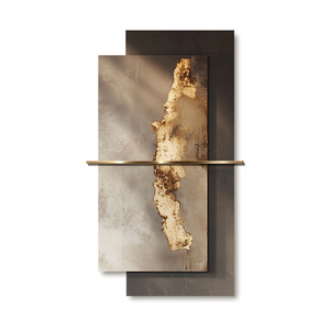 Art mural italien minimaliste à rétroéclairage LED Double couche de texture de roche abstraite Double couche d'accessoires pour la maison Art mural décoratif - Product Image 2