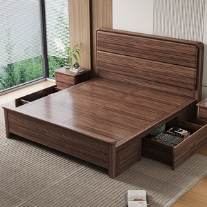 เตียงไม้โรสวูดขนาดดับเบิ้ล ประหยัดพื้นที่ เฟอร์นิเจอร์ห้องนอนทันสมัย - Product Image 3