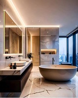 Set Perlengkapan Kamar Mandi Minimalis Bergaya Hotel, Kabinet Kamar Mandi untuk Proyek Gedung Bertingkat, Persediaan Kontraktor