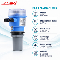 Sensor Level Tangki Ultrasonik Non Kontak 0-15m RS485 Modbus Pengukur Kedalaman Cairan dengan Layar LCD untuk Industri Kimia