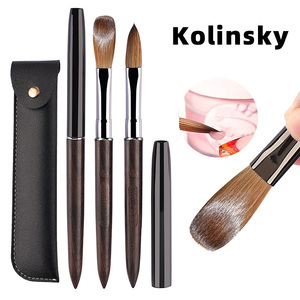 Pinceles de Uñas Acrílicos Kolinsky de Sable 100% Puro, Tamaños Premium 6, 8, 10, 12, 14, 16, 18, con Tapa, Venta al por Mayor para Salones de Manicura - Product Image 3