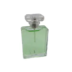 Botol Semprot Kaca Parfum Kotak Klasik 50Ml, Botol Penyemprot Kabut Bening Mewah Kualitas Tinggi