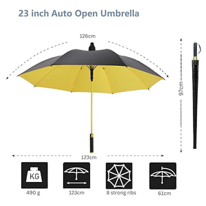 Parapluie Droit Personnalisé avec Logo, Coupe-Vent et Imperméable, pour Homme et Femme, Protection Solaire et Pluie, Parapluie de Golf avec Housse Étanche - Product Image 3