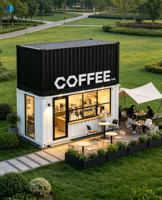 Café modulaire en conteneur de 20 pieds à deux étages, conteneur préfabriqué empilable pour parc extérieur, commerce, hôtel, villa